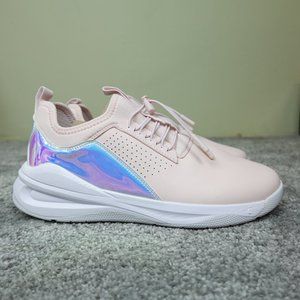 Women’s Pale Pink Sneakers with Iridescent Accent